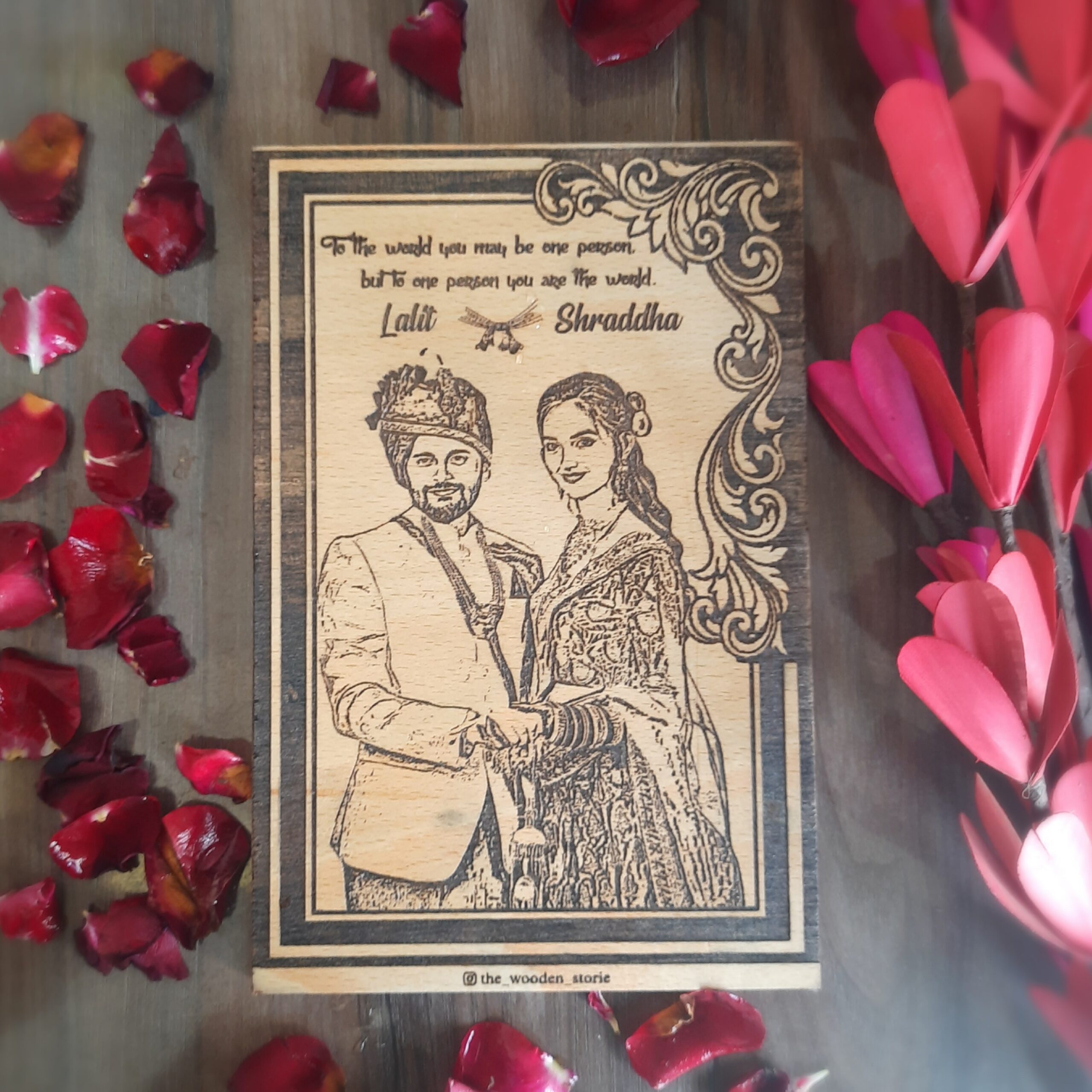 wood carved photo frame – custom engraved design 3 (copy)