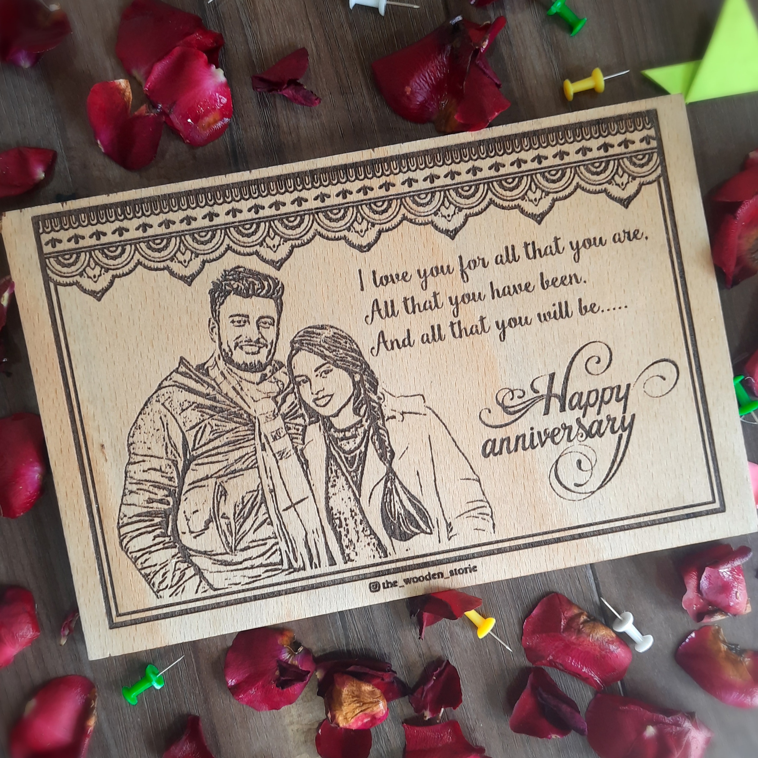 wood carved photo frame – custom engraved design 3 (copy)